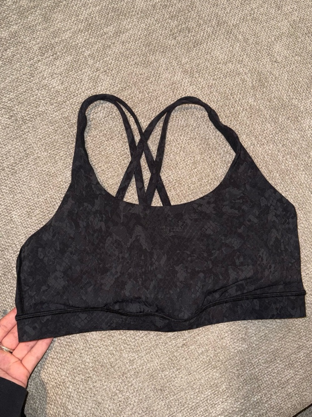 lululemon athletica Black Crisscross Strappy Sports Bra